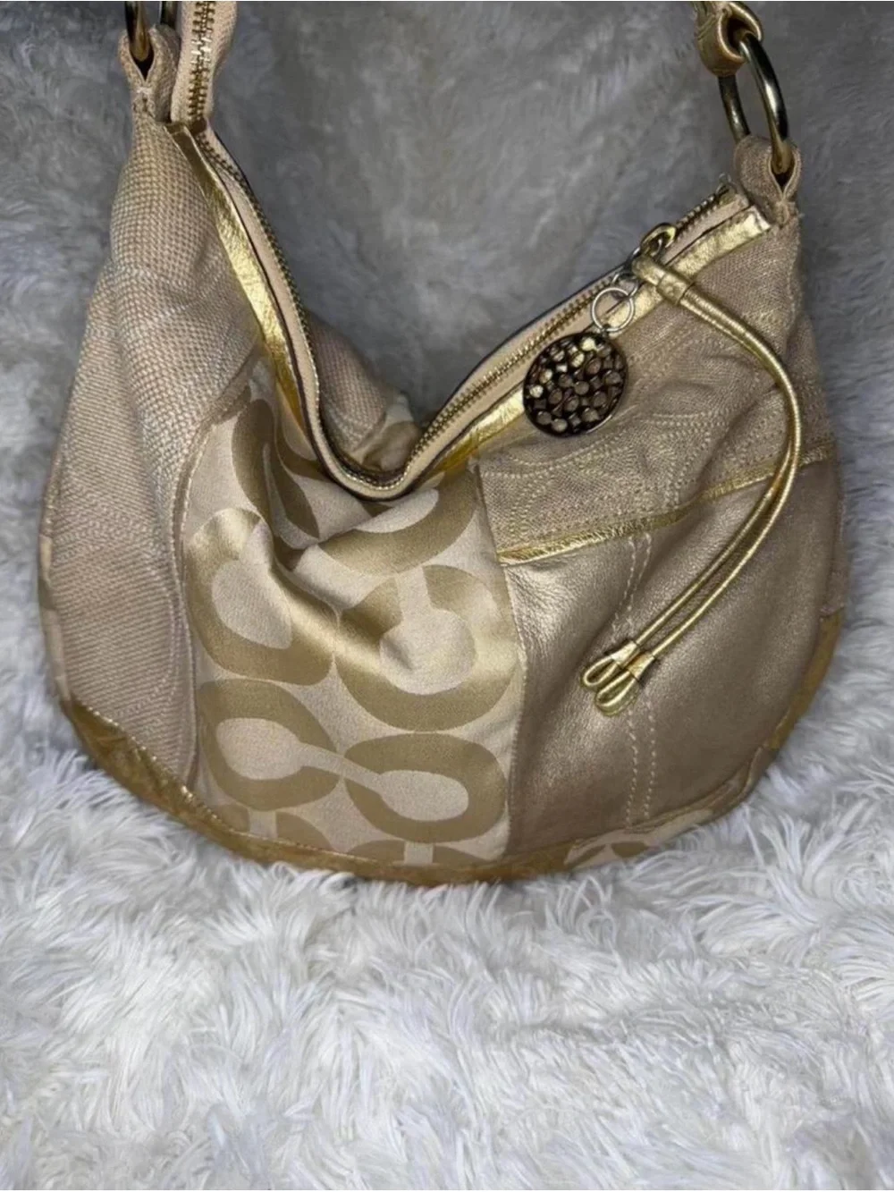 Gold Coach Patchwork Bag
